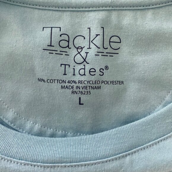 Tackle & Tides Short Sleeve Light Blue Tee Shirt Men's Large NEW NWOT - Picture 5 of 7